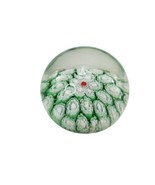 Murano Millefiori Red Green White Christmas Tones Italy Art Glass Paperw... - £42.92 GBP