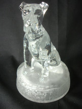 Old Vtg Collectible Clear Glass Dog Figure Figurine Paperweight - £31.92 GBP
