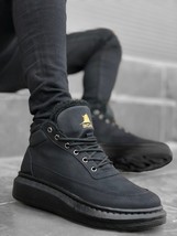 0151Men&#39;s winter boots Men&#39;s Style Black Sport Boots Shearling With Lace Up Men&#39; - £60.56 GBP