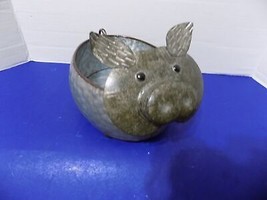 NEW Metal Pig Porky Pig Planter Rustic Farm Decor Country Farm - £13.31 GBP