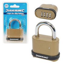 Silverline 472645 Zinc Alloy Combination Padlock 4 Digit 50mm U52 - $340.43 MXN