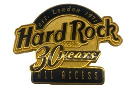 Hard Rock Cafe London est 1971 30 Years All Access Pin Vintage Black Gold - £6.30 GBP