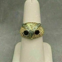 1 Ct Oval Cut Ruby &amp; Diamond Owl Head Engagement Ring 14K Yellow Gold Over - £113.92 GBP
