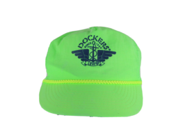 Vintage 90s Dockers x Levis Spell Out Roped Strapback Hat Cap Nylon Neon Green - £27.22 GBP