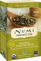 NEW Numi Organic Tea Matcha Toasted Rice 18 Tea Bags Nutty and Smooth Green Tea - £8.80 GBP