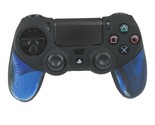 Silicone Grip Black Blue Swirl Cover Shell Non Slip For PS4 Controller  - $7.49