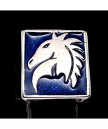 Sterling silver Chess symbol ring The Knight Horse of Chess with Blue en... - $142.98 CAD