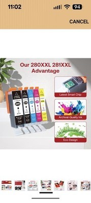 5 Color Pack High Yield Replacement for Canon 280 281 Ink Cartridges Item image 4