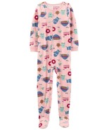 Carters Fleece Footed Pajama Blanket Sleeper Size 7 8 10 Hot Cocoa Baking - £21.99 GBP