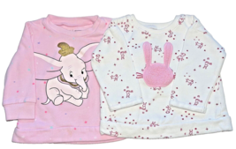 Baby Girl 12 Month Sweat shirt Softest Fleece Jumping Beans Disney Lot 2 - £3.12 GBP