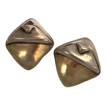 Vintage Earrings Sterling Silver 925 Clip mod geo atomic 3D - £23.24 GBP