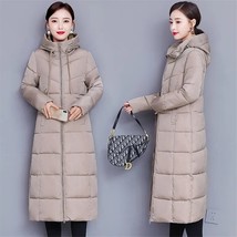 Winter Oversized 5XL Hooded Warm Thick Long Coat Women Cotton Padded Parkas Snow - £54.84 GBP
