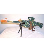 LIGHTUP MOVING TOY MACHINE GUN play rifle comoflauged ROTATING TOY FAKE ... - $12.30