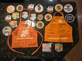 Home Depot Employee Associate of The Month Mini Aprons 10" T With Pins &amp;... - $149.95
