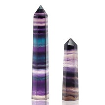 Crystal Natural Rainbow Fluorite Obelisk Quartz Wand Tower Point Healing Reiki ( - £10.96 GBP