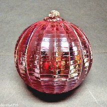 Hanging Glass Ball 4&quot; Diameter Ruby Red Ridged Friendship Ball (1) HGB15 - £14.21 GBP