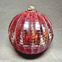 Hanging Glass Ball 4&quot; Diameter Ruby Red Ridged Friendship Ball (1) HGB15 - £14.20 GBP