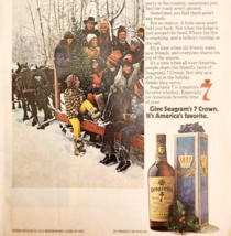 1973 Seagram&#39;s 7 Crown Whiskey Advertisement Liquor Christmas Box Editio... - $24.99