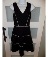 Banana Republic Little Black Dress Fit &amp; Flare White Piping Size 2 Women&#39;s - $39.93 CAD