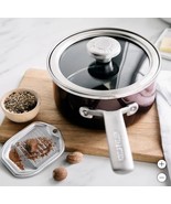 Merten &amp; Storck Saucepan Dark Red 1.4QT Lid Steel Core Enameled Oven  Safe - $79.99