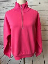 J Crew Sweater half zip size Medium Black Label Pink NWT Barbiecore Womens - $63.06 CAD