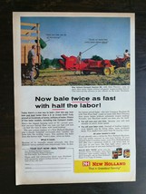 Vintage 1961 New Holland Tractor Compact Hayliner 65 Full Page Original Color Ad - £5.22 GBP