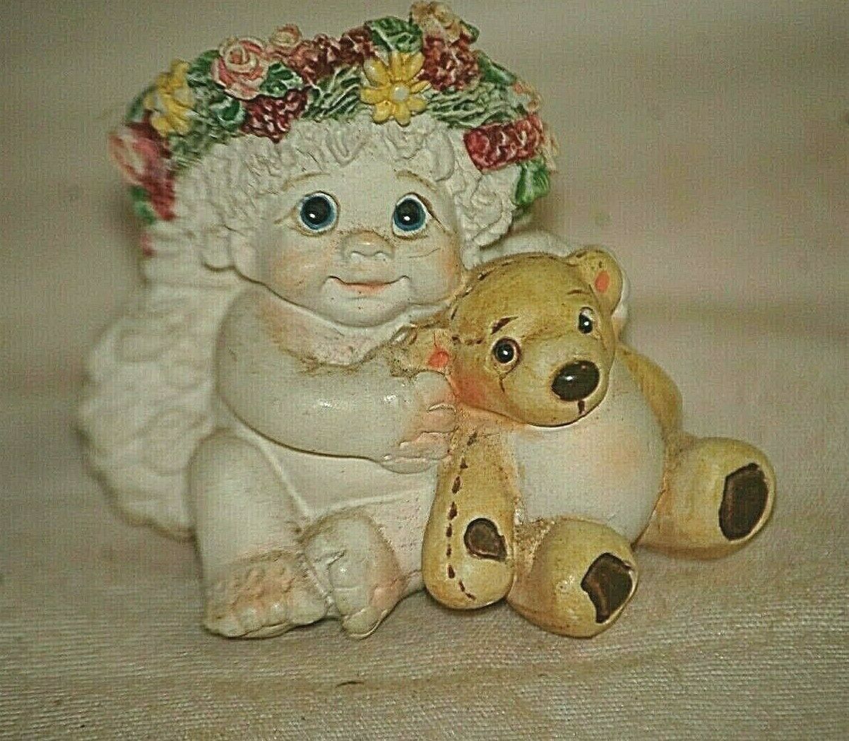 Primary image for Dreamsicles Cast Art Chalk Chalkware Cherub Angel Figurine Teddy Bear by Kristin