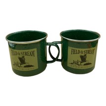 Field &amp; Stream Enamelware Cup Coffee Tea Camping Green Eagle LOT 2 READ - £7.90 GBP