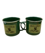 Field &amp; Stream Enamelware Cup Coffee Tea Camping Green Eagle LOT 2 READ - £6.20 GBP