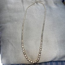 Vintage Graduating, Bead, Necklace Gold Tone 24” New - £14.72 GBP