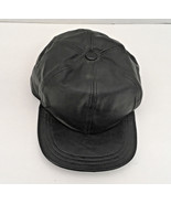 Black vinyl leather look vintage hat cap adjustable back biker hat drivi... - $19.75
