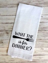 Funny Flour Sack, Tea Kitchen Towel - What The Fork Is For Dinner - £6.38 GBP