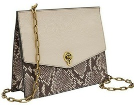 R Fossil Stevie Chain Crossbody Taupe Snake Leather Python SHB2496889 NWT FS - £57.46 GBP