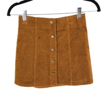 Rylee + Cru Girls Mini Pencil Skirt Corduroy Button Front Brown 12-14Y - £19.32 GBP