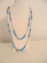 I.N.C.International Concepts 31&quot;Silver Tone Two Strand Beaded Necklace A306 $34 - £9.96 GBP
