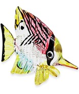 2¾&quot; Long Clear Red Yellow Butterflyfish  Blown Glass Figurine Hand Blown... - £27.27 GBP