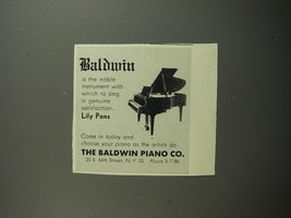 1952 Baldwin Piano Ad - Baldwin is the noble instrument with which to sing - £14.49 GBP