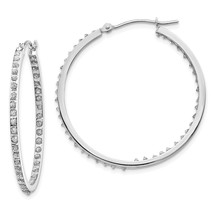 14K White Gold IJ Diamond Hoop Earrings - £231.65 GBP