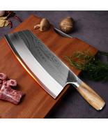 Kitchen Chef Cleaver Knife Razor Sharp Stainless Steel Butcher Blade wit... - €21,64 EUR