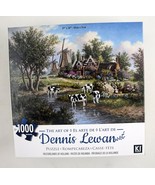 Dennis Lewan Art Puzzle Pasturelands of Holland Dutch Windmill Cows 1000pc 27x20 - $12.73
