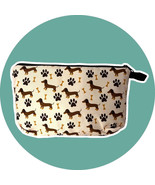 Cute Cartoon Dachshund Doxie Sausage Dog Print Toiletry Cosmetic Pouch B... - $9.95+