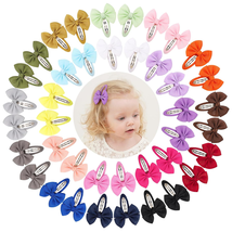40PCS Snap Baby Hair Bows Clips for Girls Grosgrain Ribbon Fully Wapped ... - £17.18 GBP