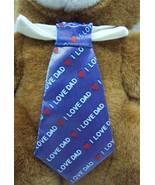 VINTAGE 1986 Applause TEDDY BEAR I LOVE DAD NECK TIE 7&quot; Plush Stuffed An... - $19.80