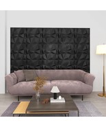 3D Wall Panels 48 pcs 50x50 cm Diamond Black 12 m² - £104.21 GBP