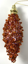 Vintage 7 in Rose Gold Sequin Teardrop Christmas Ornament - £11.86 GBP