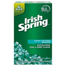 Irish Spring Deep Action Scrub Deodorant Bar Soap Men 3.7oz 6 Ct Each Lo... - $468.33 MXN