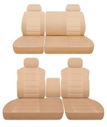 Fits 2001-2003 Ford F150 truck 40-60 front and 60-40 rear seat covers tan - $140.25