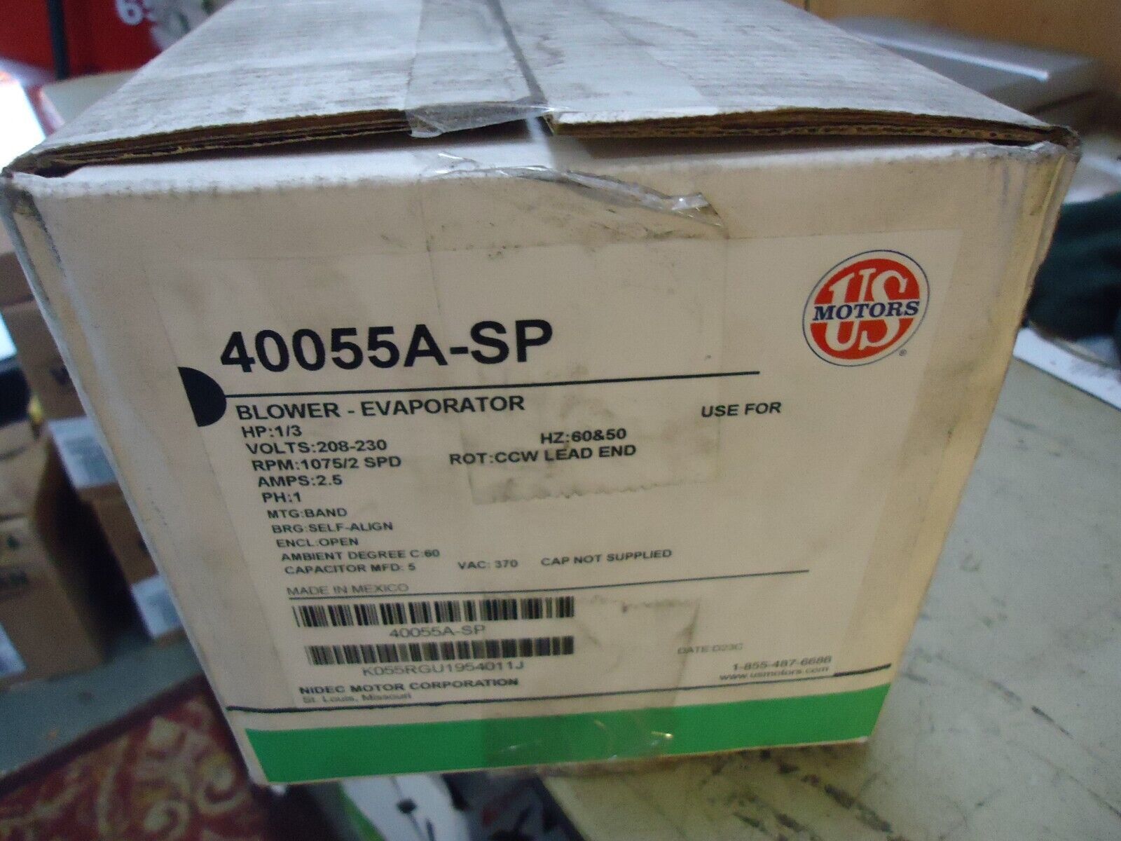 Marvair 40055A 1/3HP 208/230v1ph 1075rpm/2spd - $544.50