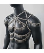 Burning Man Body Chain,Spike Fringe Metal Chain Harness,Rave Punk Chest ... - $128.00