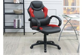 Office Chair Upholstered 1pc Cushioned Comfort Chair Relax Gaming Red - $206.80